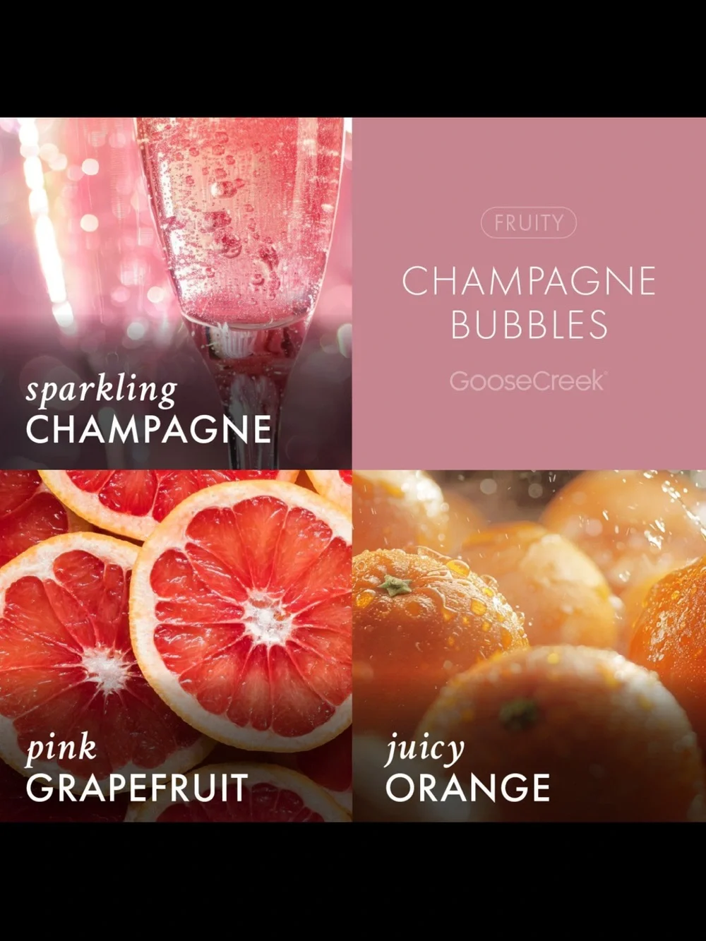 🥂 GC Champagne Bubbles Pink 3-Wick Candle NEW